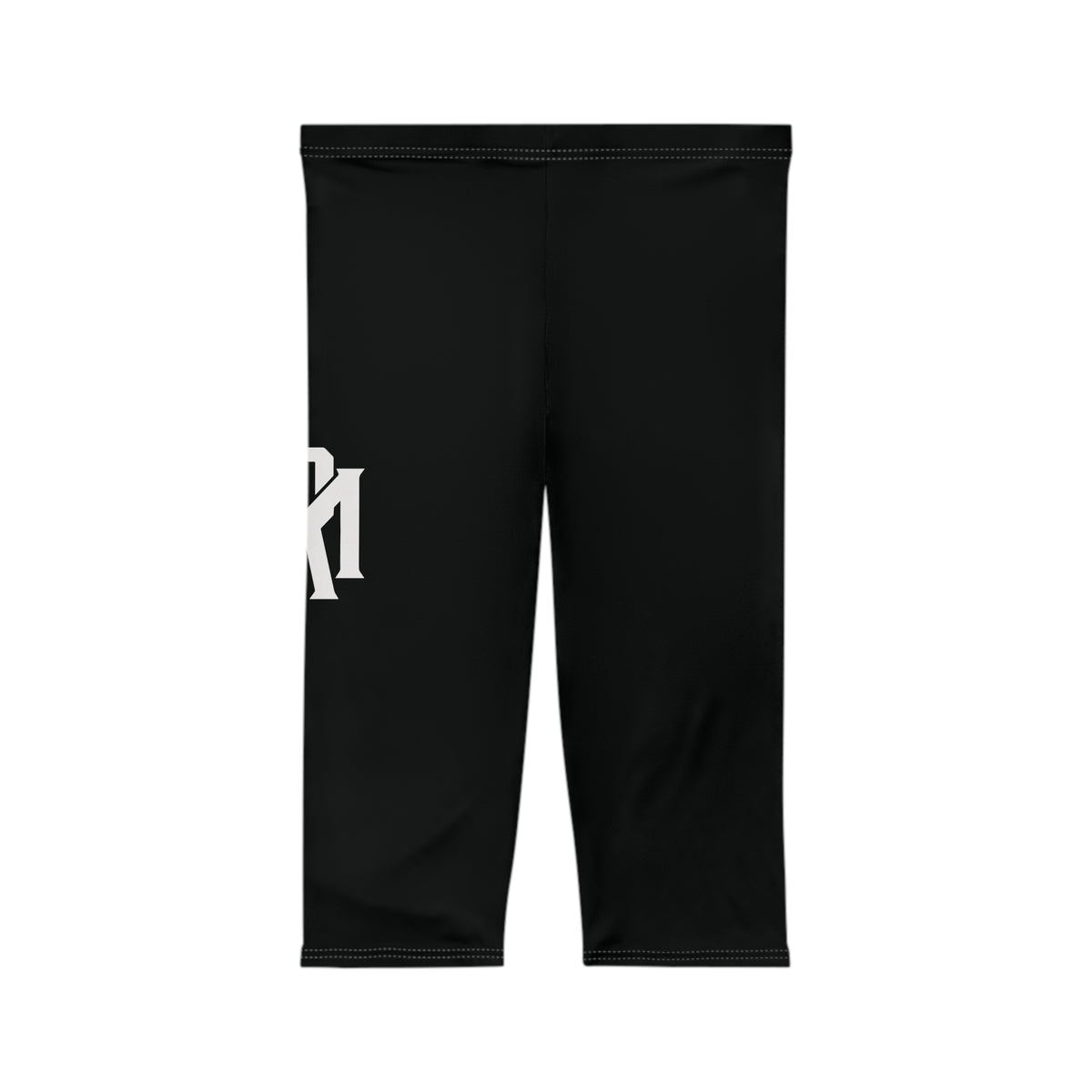 Capri Leggings — Black Side Logo Women’s Athletic Capris