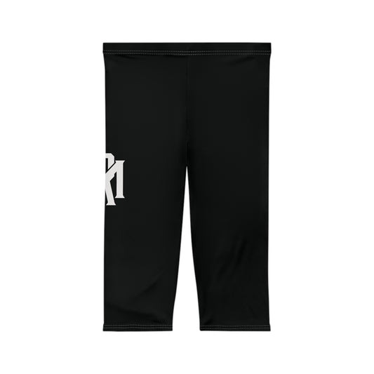 Capri Leggings — Black Side Logo Women’s Athletic Capris