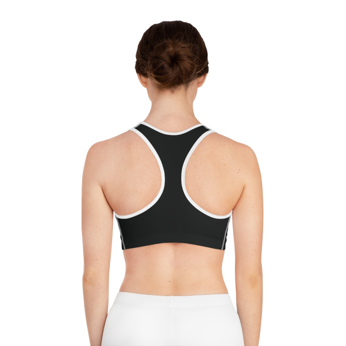 Monogram Performance Sports Bra — Black Athletic Racerback