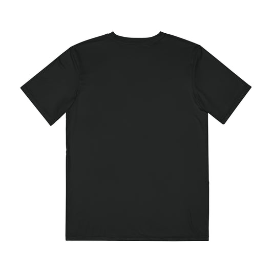 Men's Black Performance Tee with Red Minimal Logo