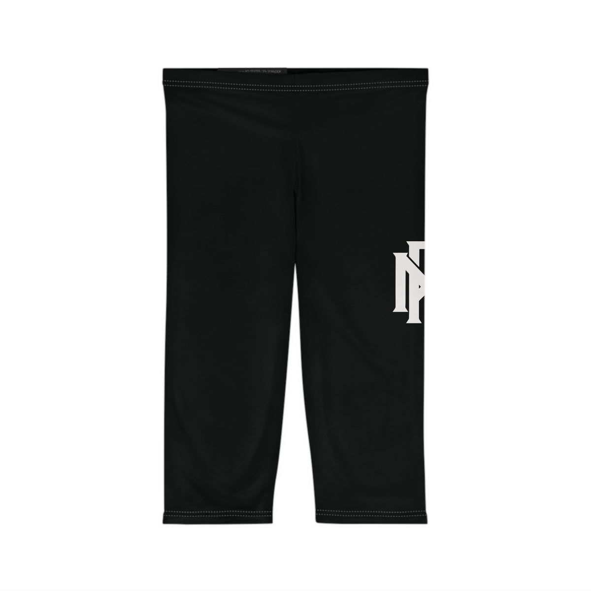 Capri Leggings — Black Side Logo Women’s Athletic Capris