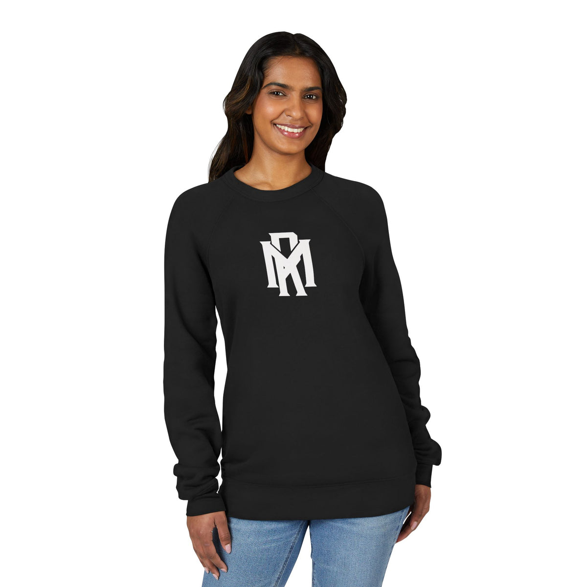 Monogram RM Minimalist Black Raglan Sweatshirt