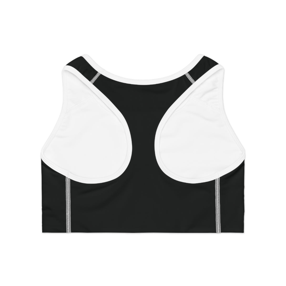 Monogram Performance Sports Bra — Black Athletic Racerback