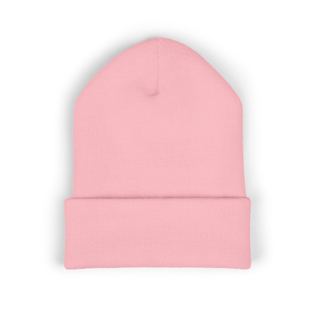 Embroidered Red Monogram Cuffed Beanie — Classic Knit Winter Hat
