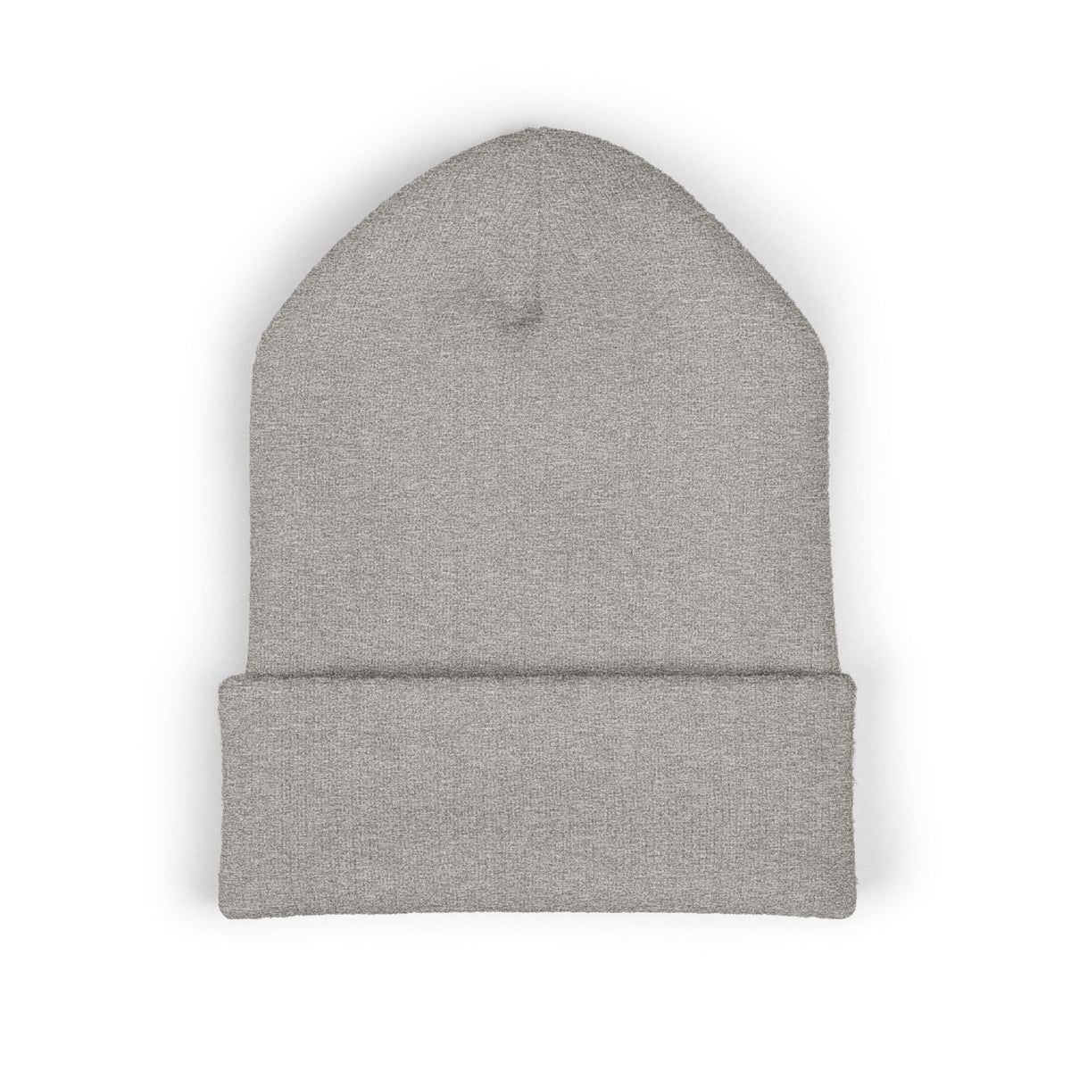 Embroidered Red Monogram Cuffed Beanie — Classic Knit Winter Hat