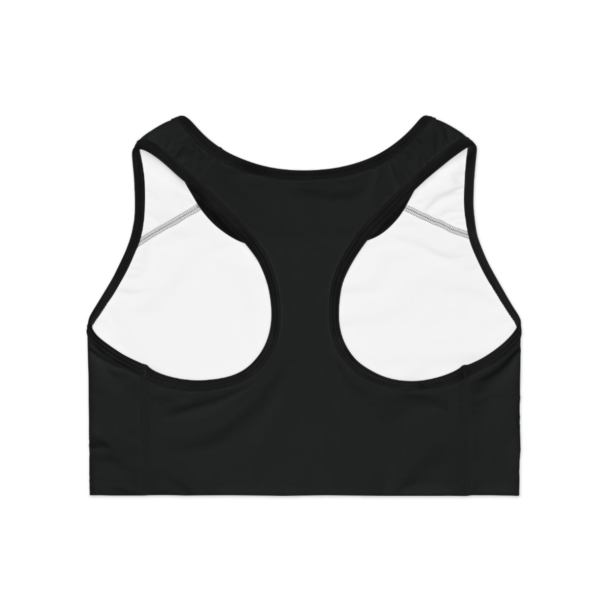 Monogram Performance Sports Bra — Black Athletic Racerback